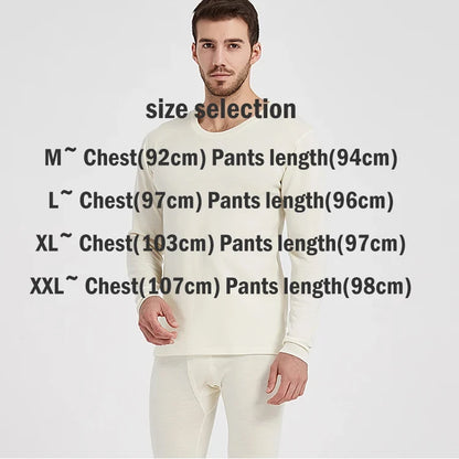 Men’s 100% Merino Wool Thermal Underwear Set – 250gsm Winter Base Layer