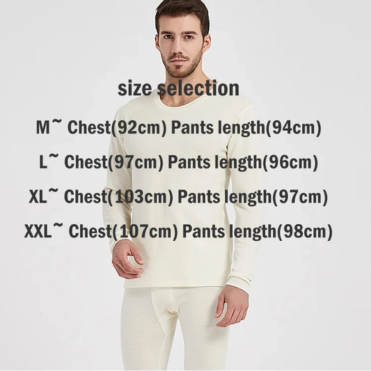Men’s 100% Merino Wool Thermal Underwear Set – 250gsm Winter Base Layer