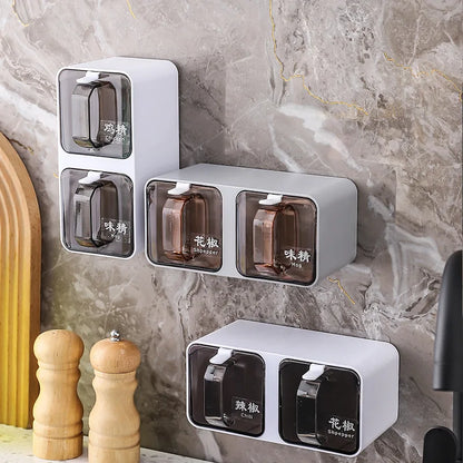 Wall-Mounted Seasoning Box Spice Rack Jar