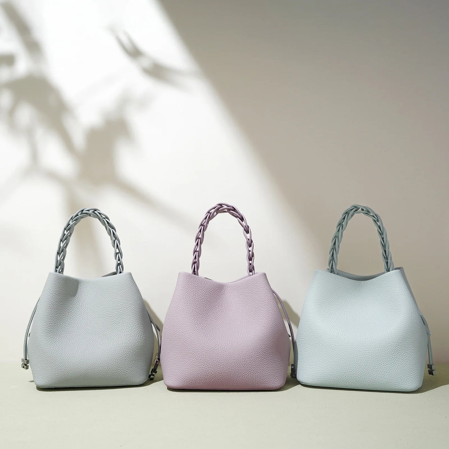 Genuine Leather Bucket Shoulder Bag