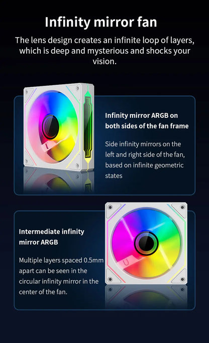 120mm ARGB Infinity Mirror Cooling Fan with PWM Control
