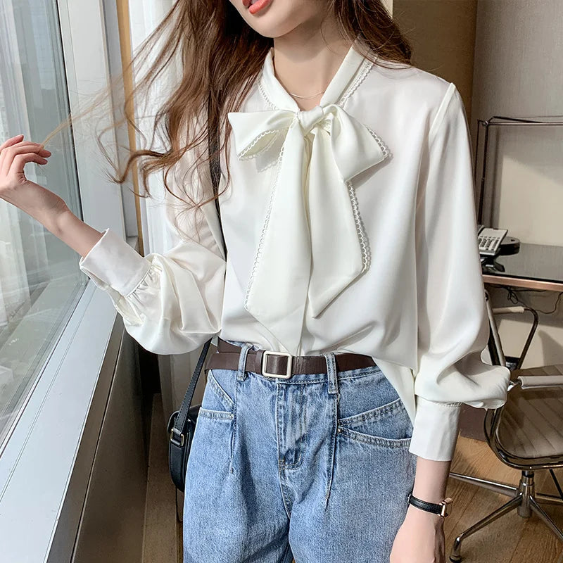 Loose Satin  Chiffon Blouse