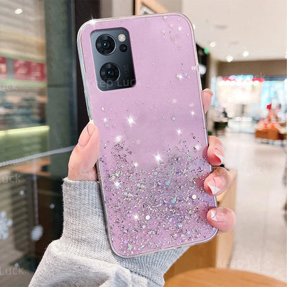 Glitter Phone Case For Oppo A15 A16 A5 A9 A15S A16S A52 A53 A54 A72 A73 A74 A93 F17