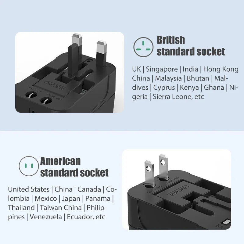 Universal Travel Adapter with USB Ports