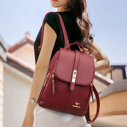 Vintage Leather Backpack for Women