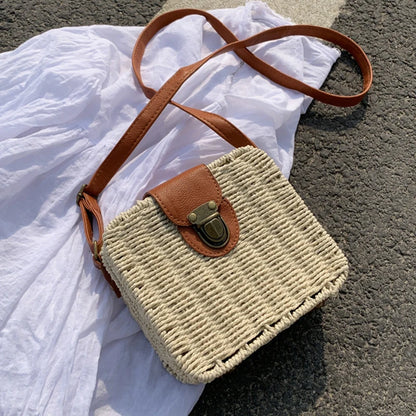 Handwoven Straw Crossbody Shoulder Bag