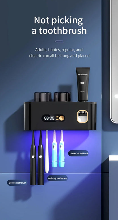 Smart Toothbrush Holder & Toothpaste Dispenser Station