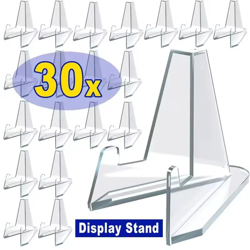 Transparent Mini Triangle Card & Collectible Display Stands