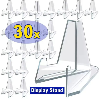 Transparent Mini Triangle Card & Collectible Display Stands
