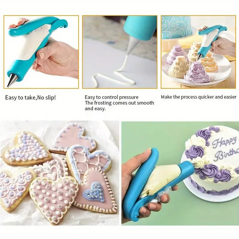 Cake Decorating Piping Gun with Removable Piping Bag