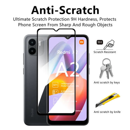 For Xiaomi Redmi A2 Glass Redmi A2 Tempered Glass 2.5D Full Glue HD Screen Protector For Redmi A1+ A2+ A1 A2 Plus Film 6.52 inch