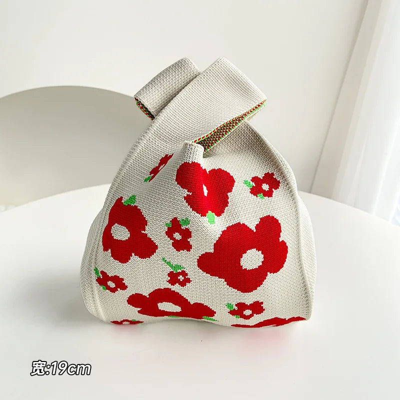 Handmade Knitted Knot Wrist Tote Bag