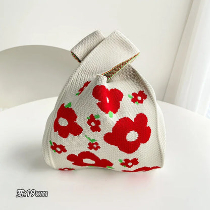 Handmade Knitted Knot Wrist Tote Bag