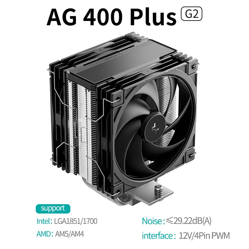 DEEPCOOL AG400 ARGB 4-Heatpipe CPU Air Cooler