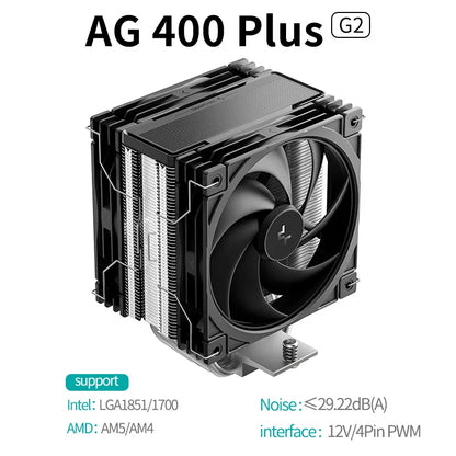 DEEPCOOL AG400 ARGB 4-Heatpipe CPU Air Cooler