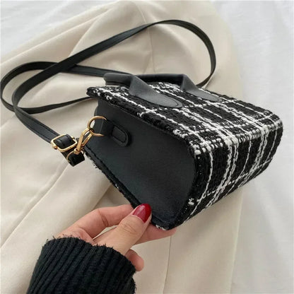 Women Mini Handbag – Plaid Shoulder & Crossbody Bag