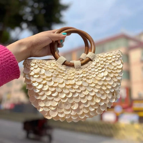 Handmade Seashell Beaded Bag