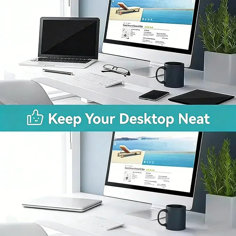Space-Saving Desktop Laptop Holder for Office & Home