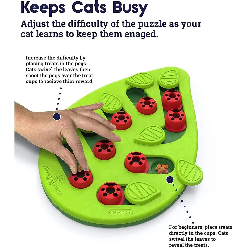 Cat Puzzle Treat Toy with Adjustable Difficulty