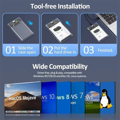 Transparent 2.5” SATA HDD & SSD Enclosure