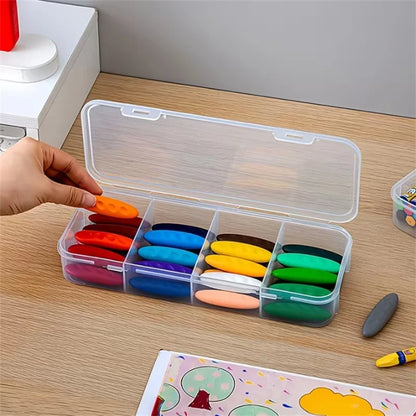 4-Slot Clear Plastic Desktop Organizer with Lid