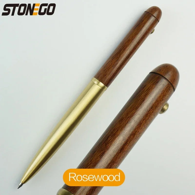 0.5mm Wooden Retractable Roller Ball Pens