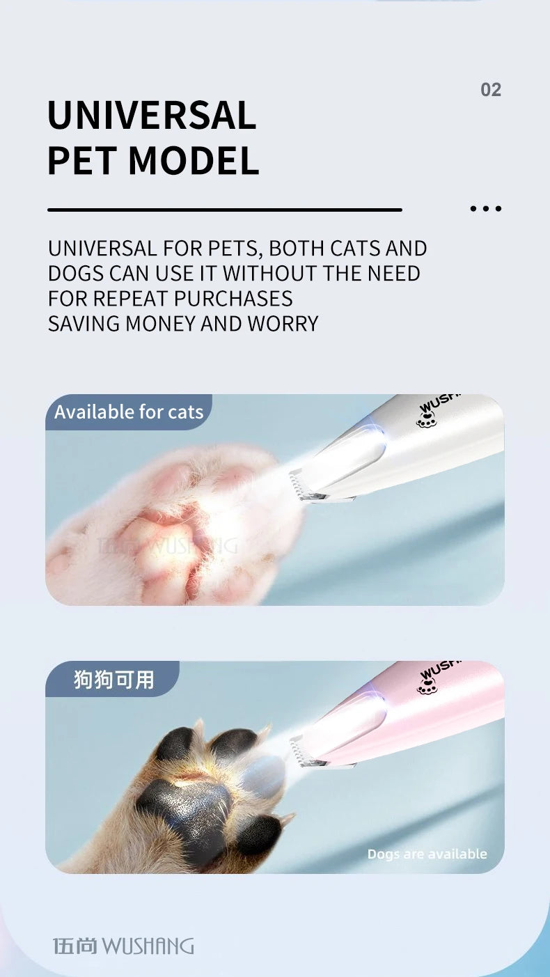 Rechargeable Waterproof Paw, Face & Ear Hair Trimmer