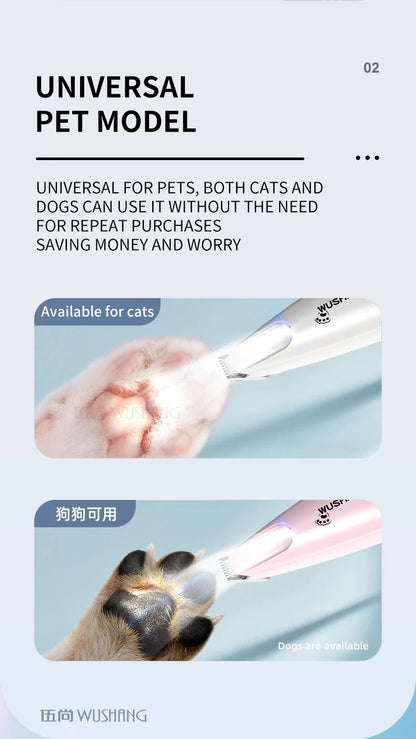 Rechargeable Waterproof Paw, Face & Ear Hair Trimmer