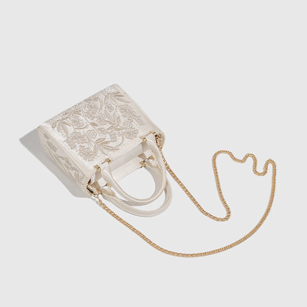 Pearl Beaded Mini Tote Bag