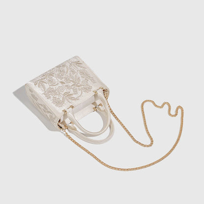 Pearl Beaded Mini Tote Bag