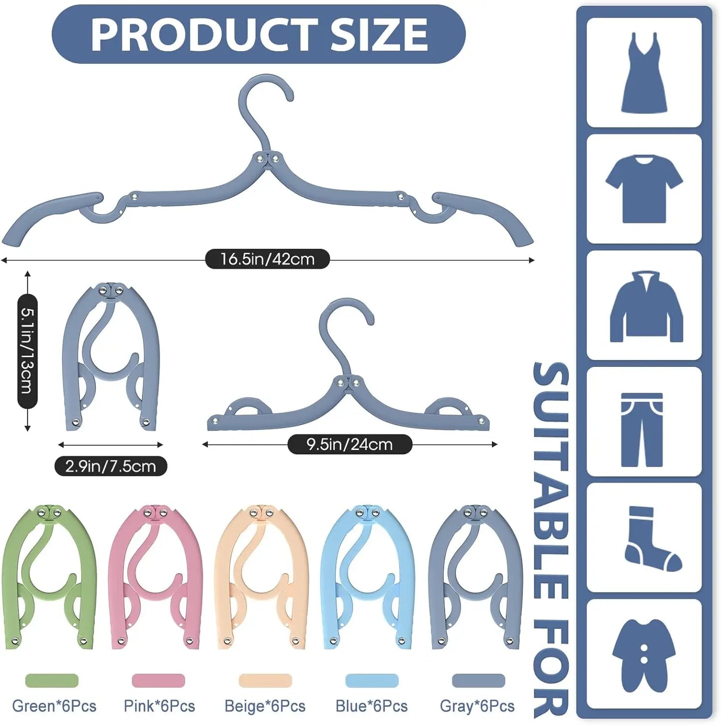 Portable Foldable Travel Hangers Set