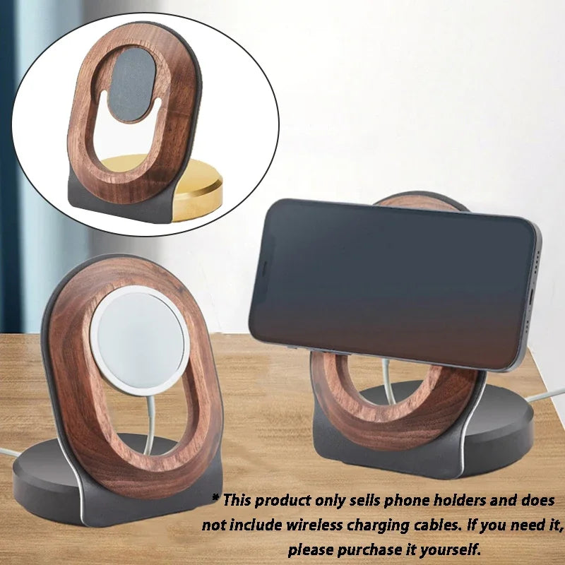 Wooden Magnetic Charging Stand for Smartphones