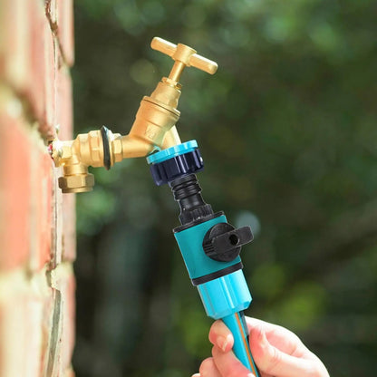 2-Way Garden Hose Splitter with Shut-Off Valve