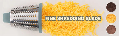 3-in-1 Rotary Cheese Grater & Vegetable Slicer with Stainless Steel Blades