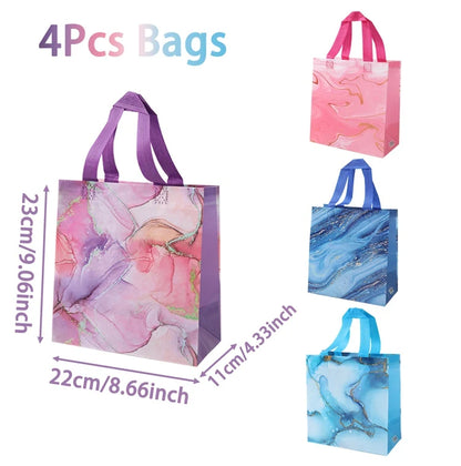 4Pcs Marble Design Gift Bag