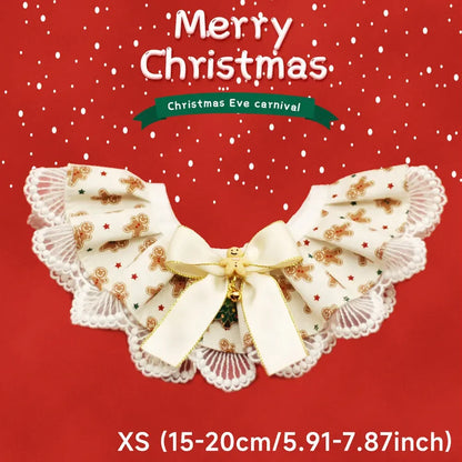 Christmas Adjustable Pet Lace Bandana Collar