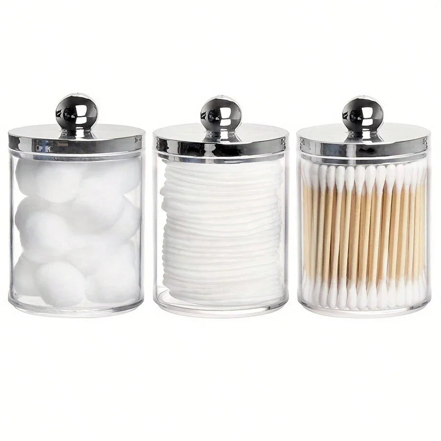 Clear Cotton Swab & Cosmetic Storage Jar