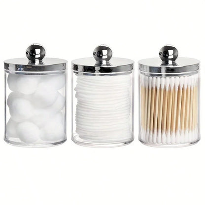 Clear Cotton Swab & Cosmetic Storage Jar
