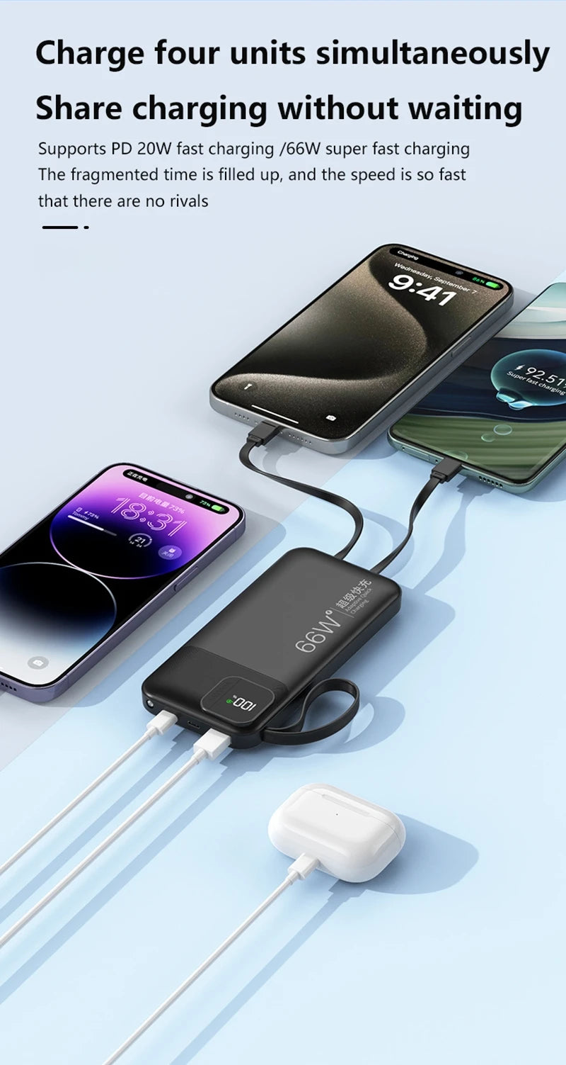 Portable High-Capacity Power Bank with Digital Display
