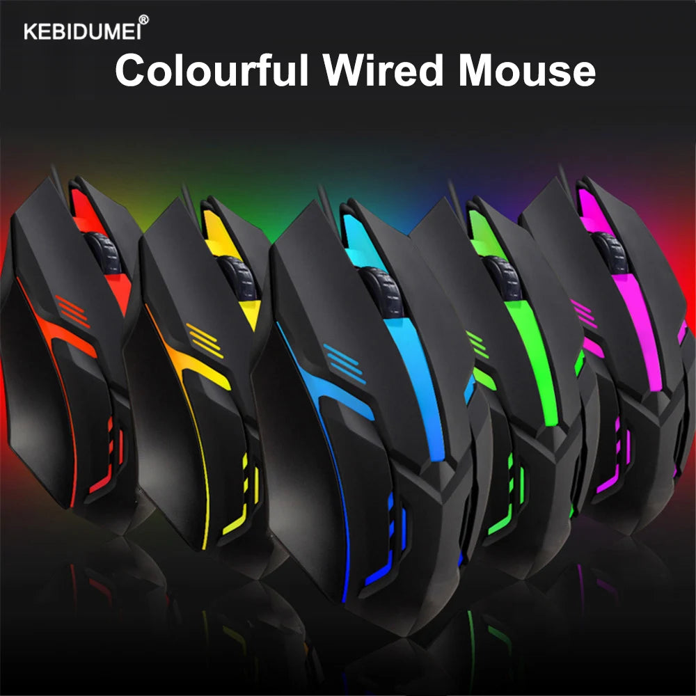 5000 DPI Wired USB Gaming Mouse with LED Lighting