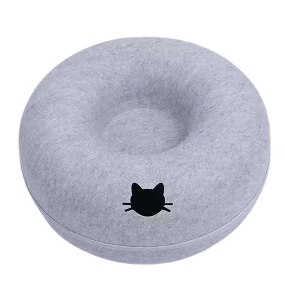 Interactive Round Cat Tunnel Bed with Scratcher