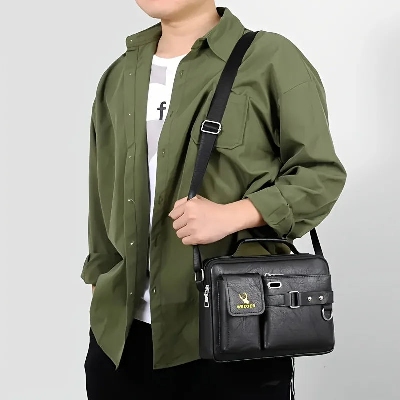 Business Casual PU Leather Messenger Bag