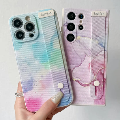 Socouple Marble Wrist Strap Case For