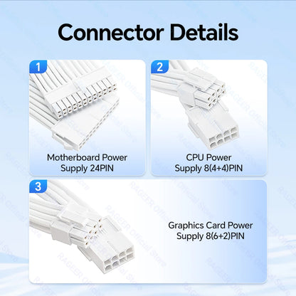 18AWG ATX PCIe & CPU PSU Extension Cable Set