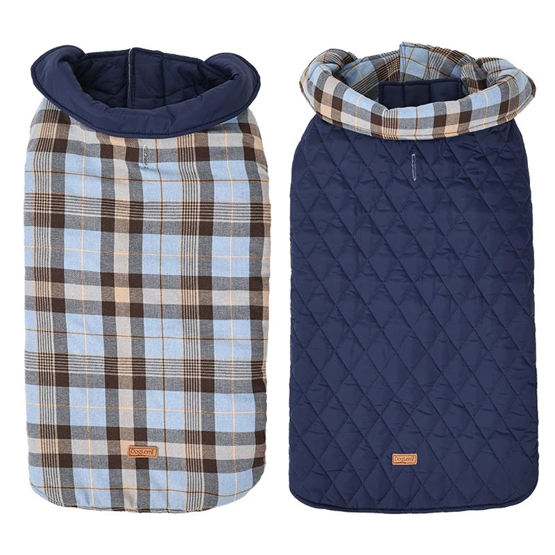 Waterproof Plaid Dog Jacket for Winter