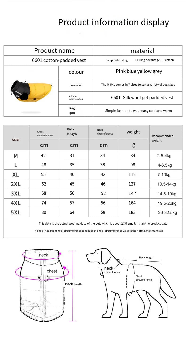 Waterproof Insulated Dog Jacket with Harness – Winter Pet Coat