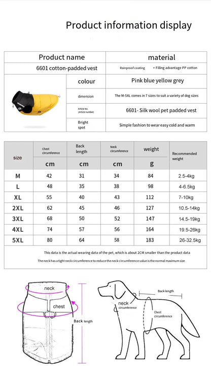 Waterproof Insulated Dog Jacket with Harness – Winter Pet Coat