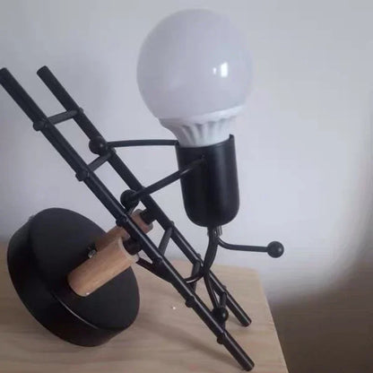 Vintage Industrial Wooden Wall Lamp – Creative E27 Wall Sconce