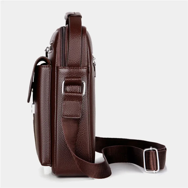 Men's Genuine Leather Crossbody Shoulder Bag