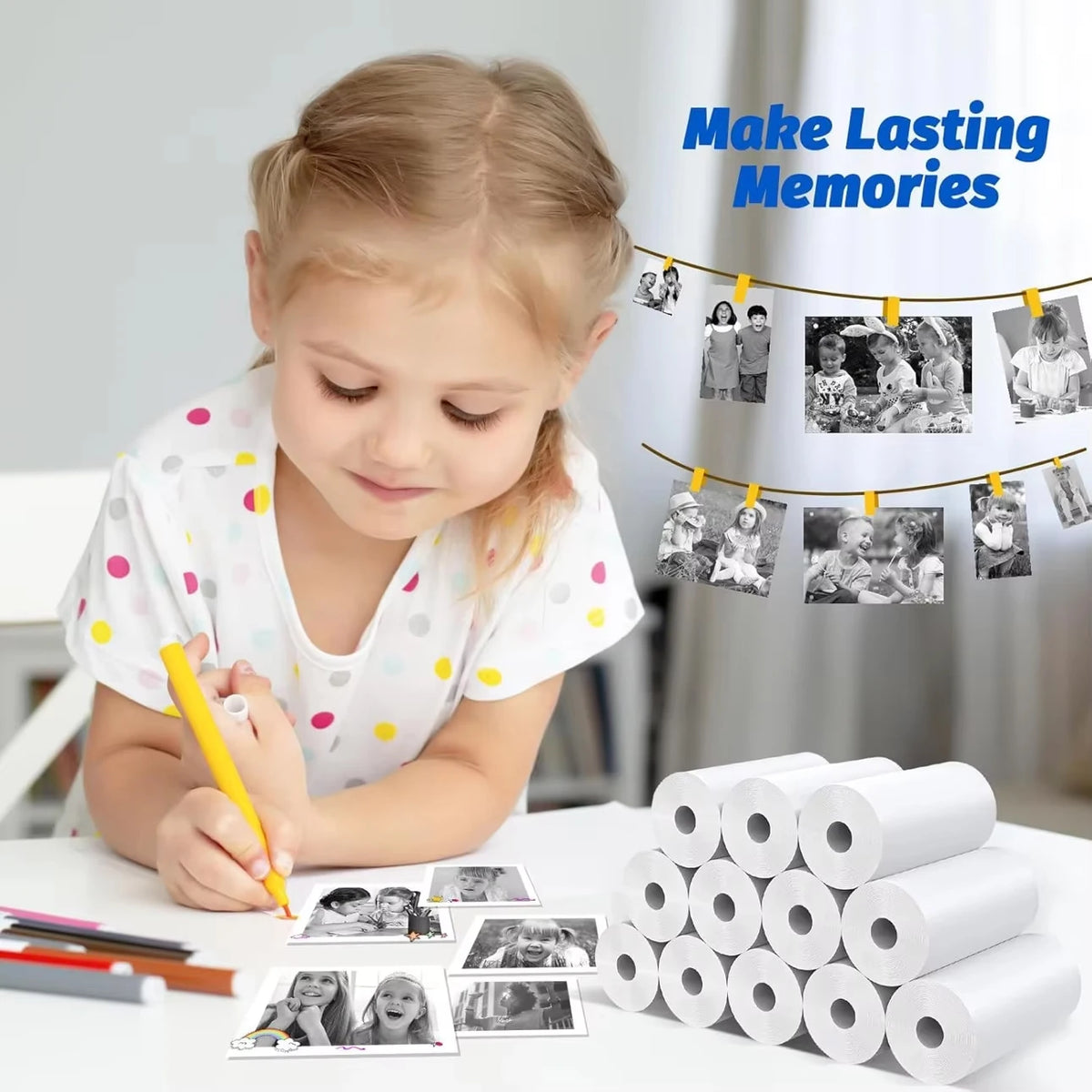 57 × 25mm Thermal Paper Rolls for Instant Print Kids Cameras